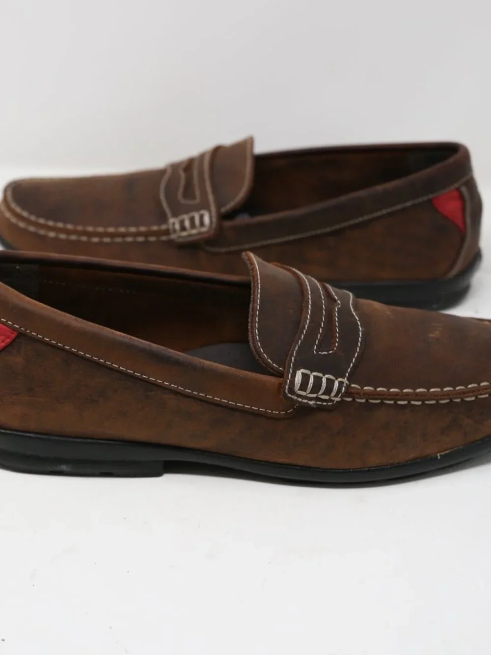 Footjoy Club Casual Penny Loafer Shoes Mens Size 9 Brown Leather 79011 Near MINT